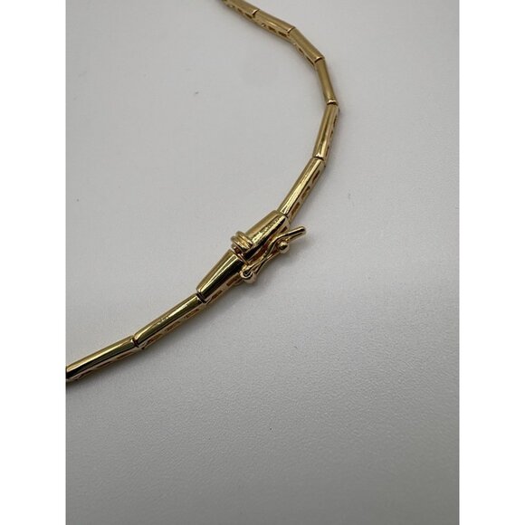 Gold Plated 925 Sterling Silver Chain Necklace CZ Stone Formal Bridal Prom 18.1g - Picture 4 of 6